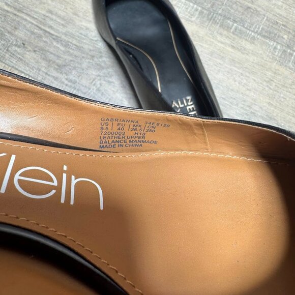 Calvin Klein Gabrianna Black Leather Pumps Women's Size 9.5 - Picture 5 of 7